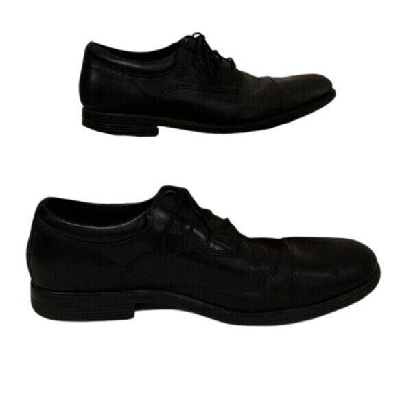 Rockport Mens Black Cap Toe Oxford Dress Shoes Size 12 - Picture 1 of 6